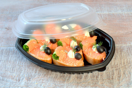 Брускетта со сливочным сыром и лососем(7 шт)